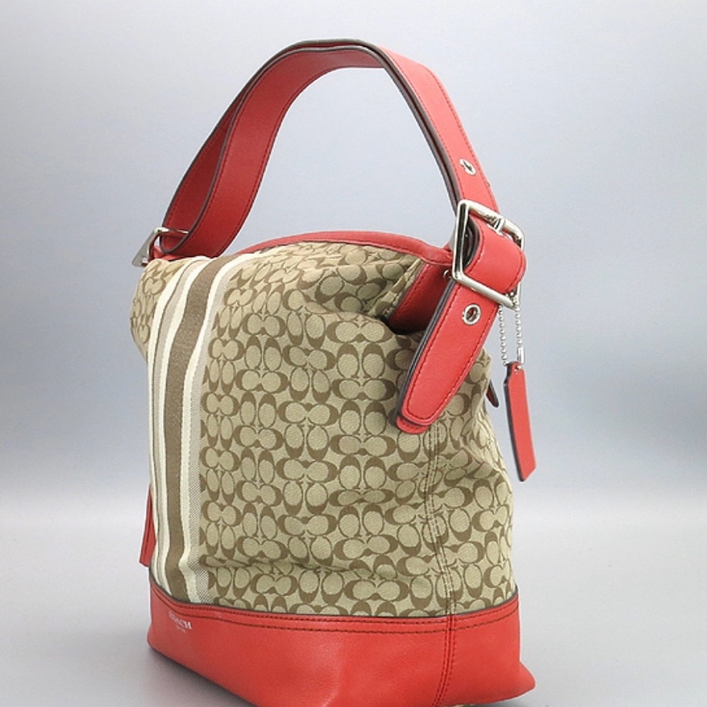 Coach Beige and Orange Shoulder Bag